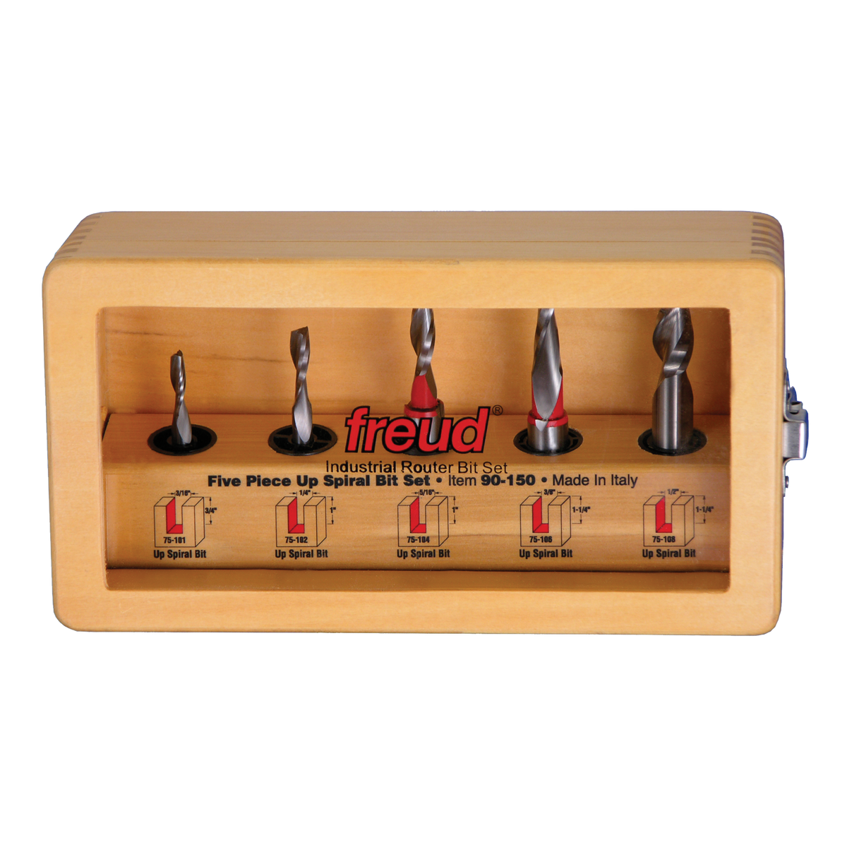 90-150 5 Piece Up Spiral Bit Set