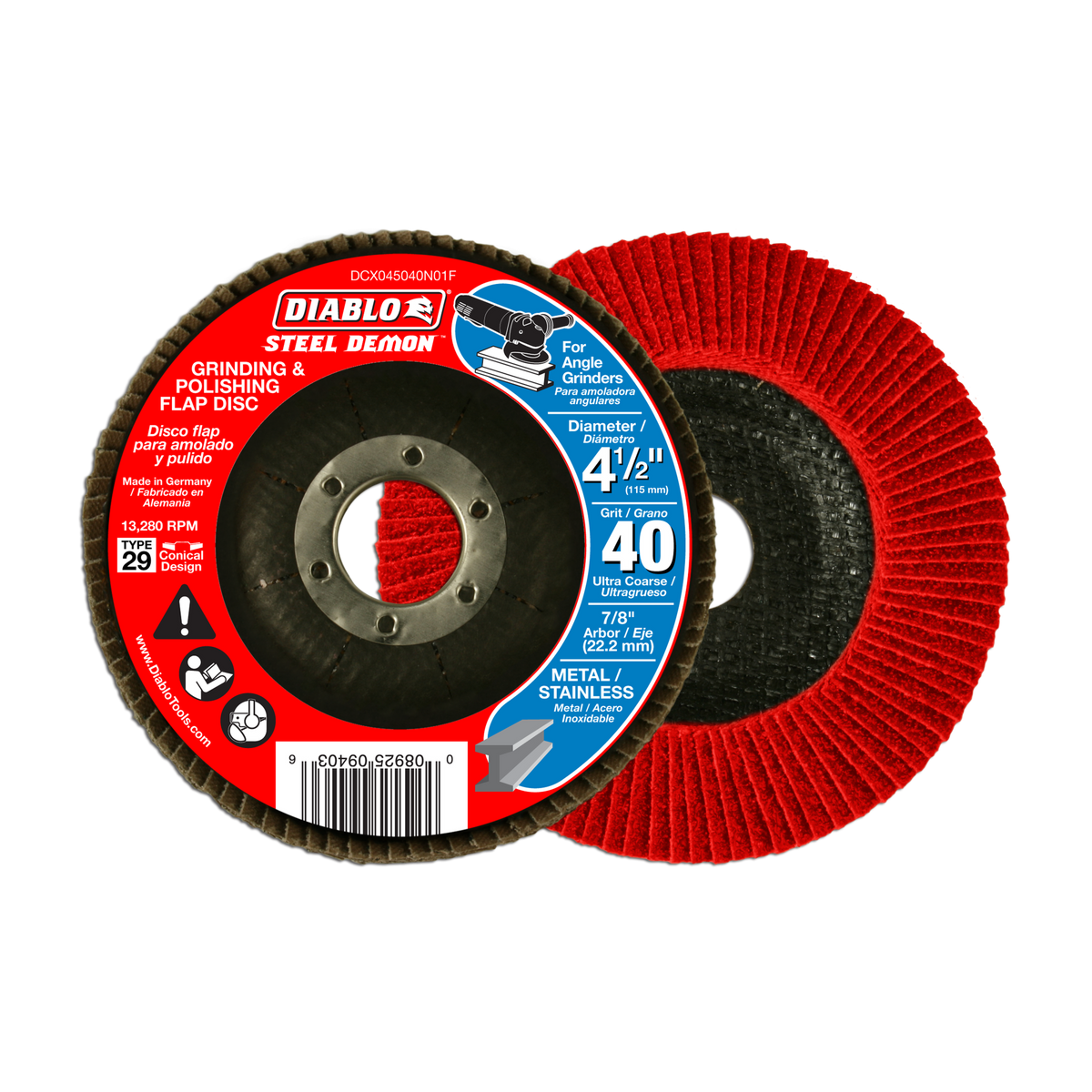 DCX045040N01F Flap Disc 4-1/2" x 40G T29