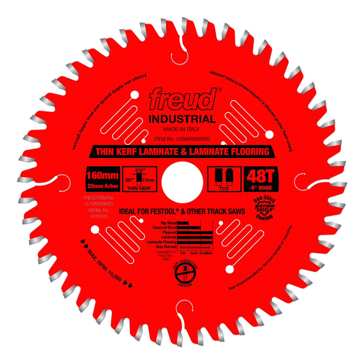 LU96R006M20 160mm Thin Kerf Double Sided Laminate/Melamine