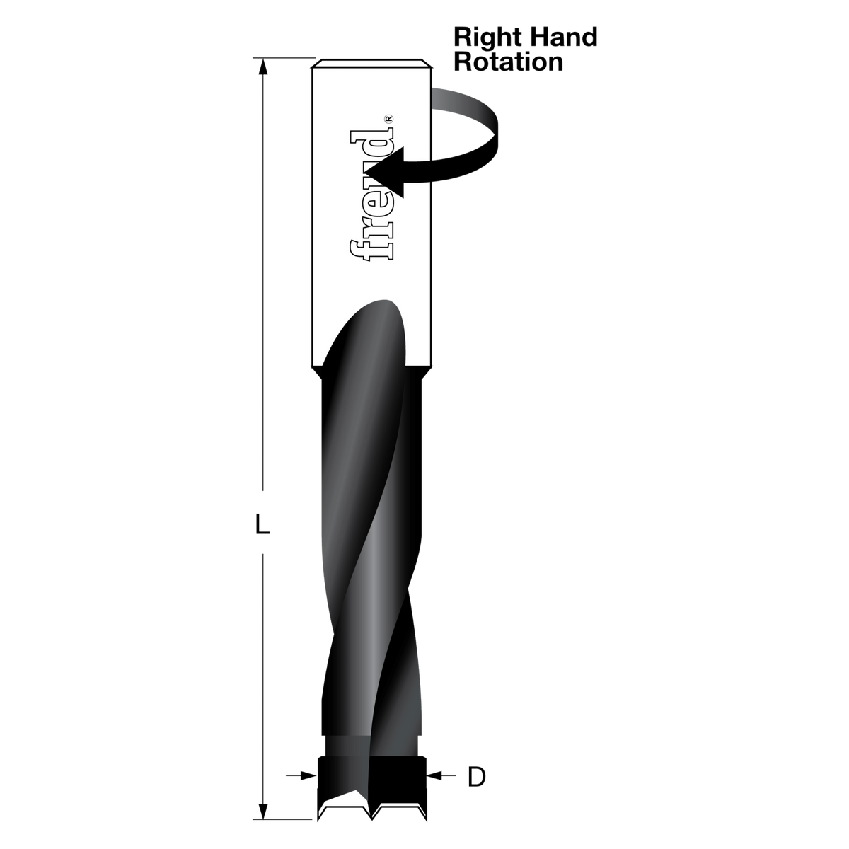 BP51070R   5.1 mm (Dia.) Brad Point Bit