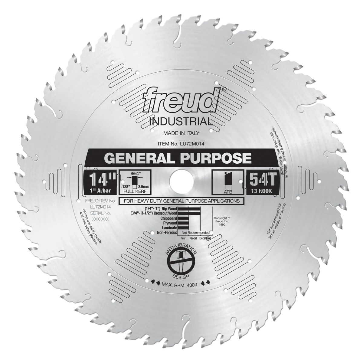 LU72M014   Carbide Blades 14" x 54T