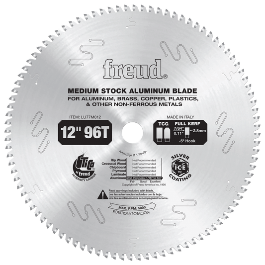 LU77M012   12" Medium Stock Aluminum Blade