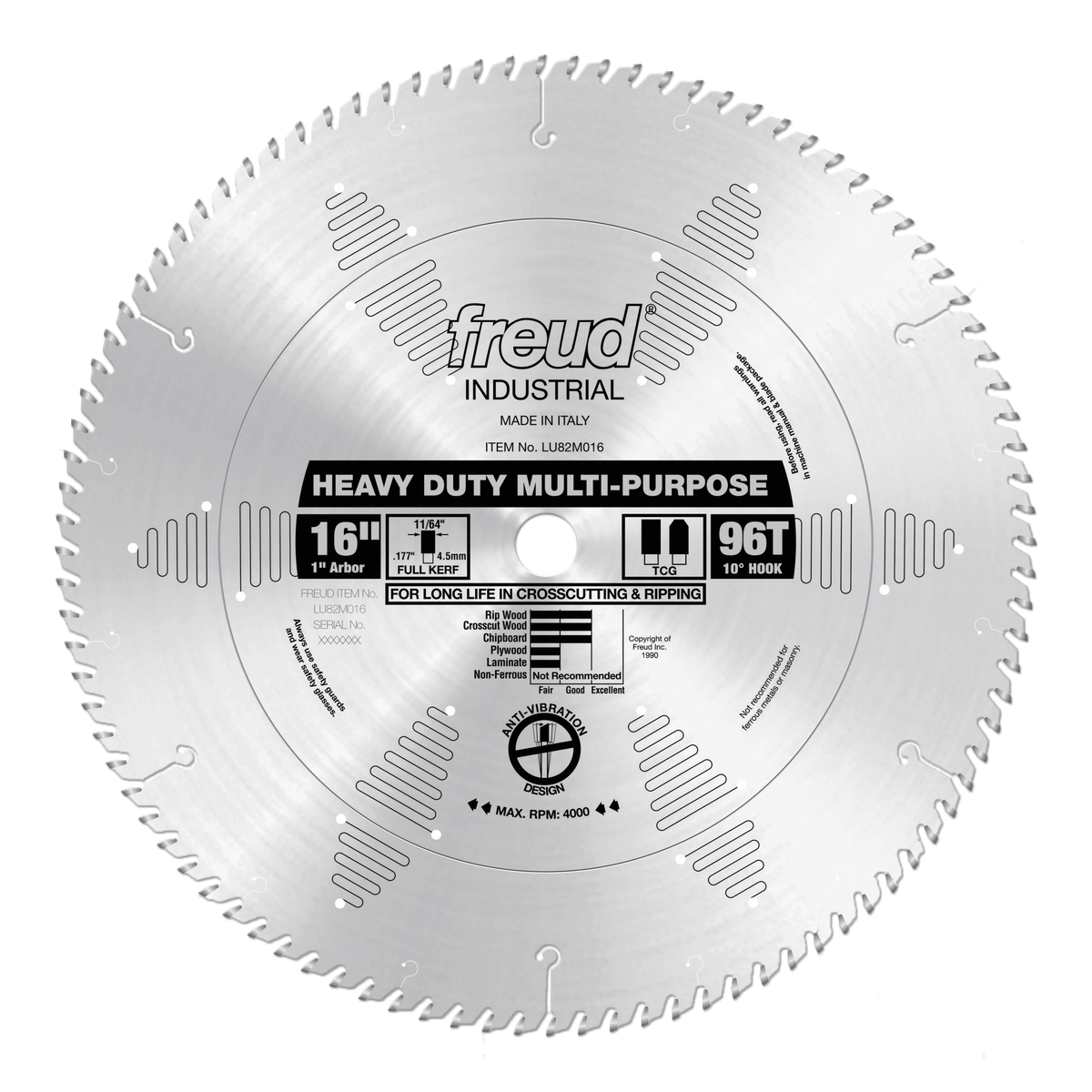 LU82M016  16" Heavy Duty Multi-Purpose Blade 96T