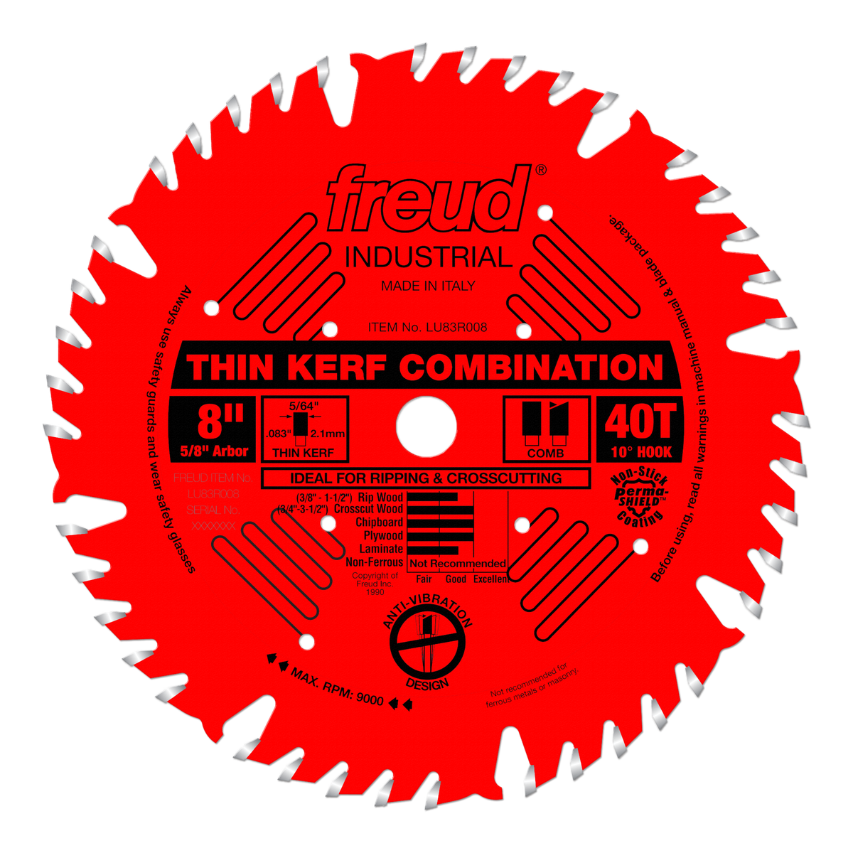 LU83R008 8" Thin Kerf Combination Blade