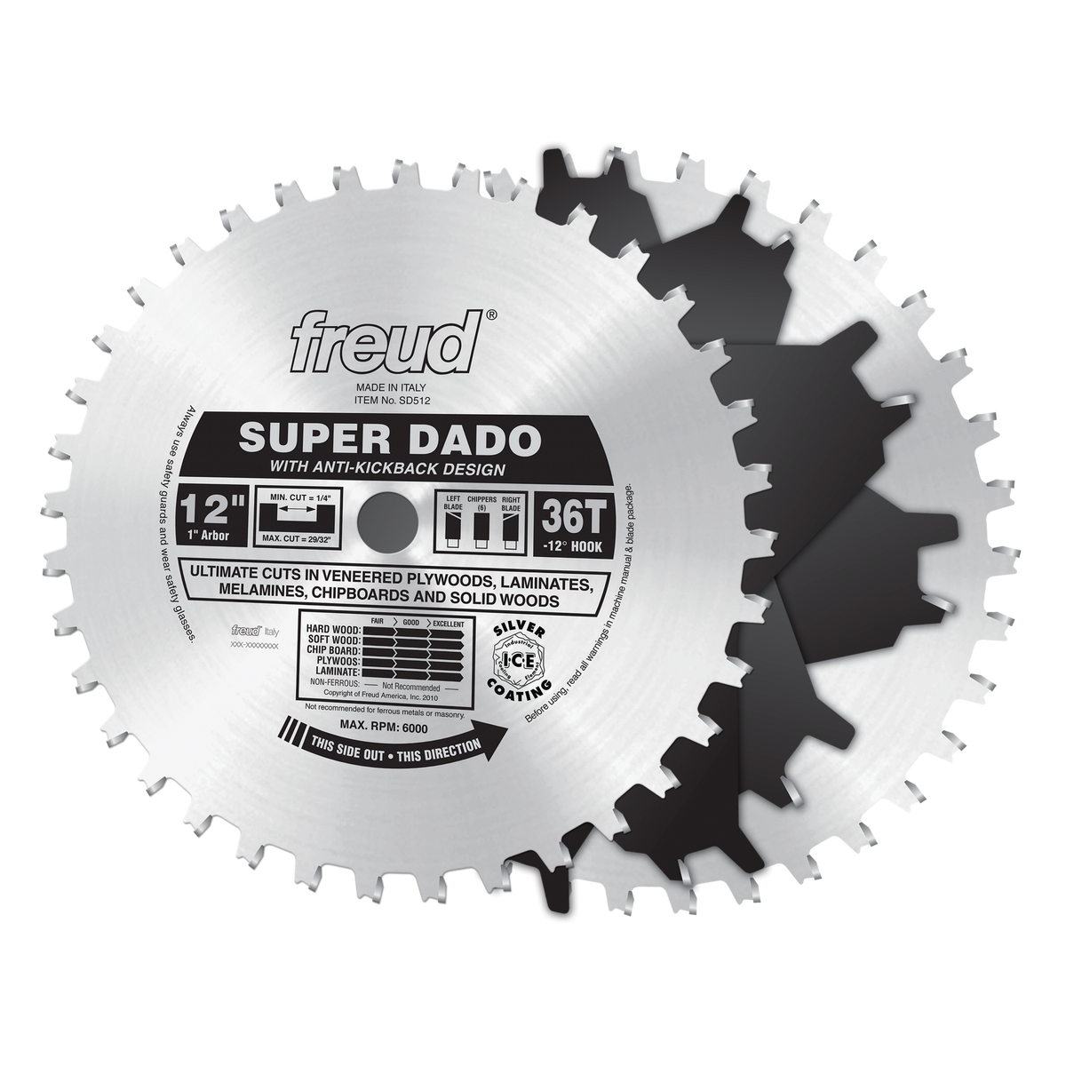 SD512   Super Dado Set 12"