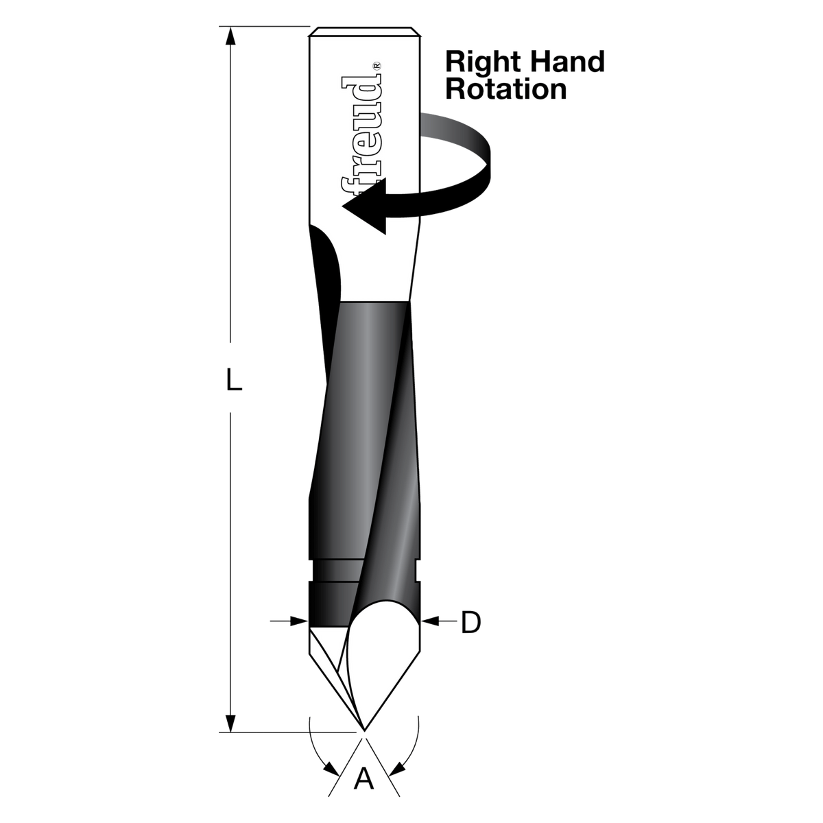 TH50070R   5 mm (Dia.) Through Hole Bit x 70mm RH